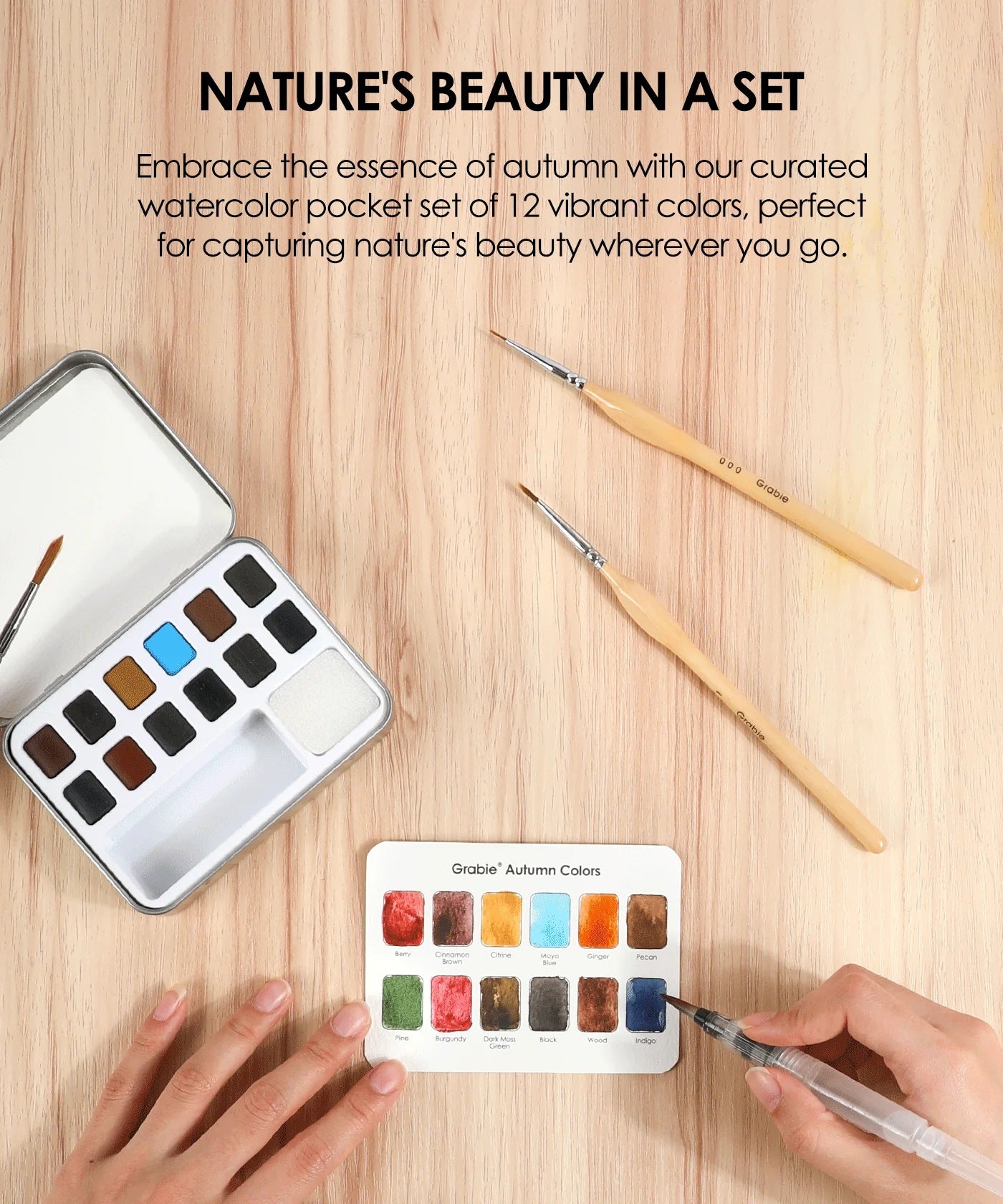 Watercolor Pocket Set of 12 with Brush