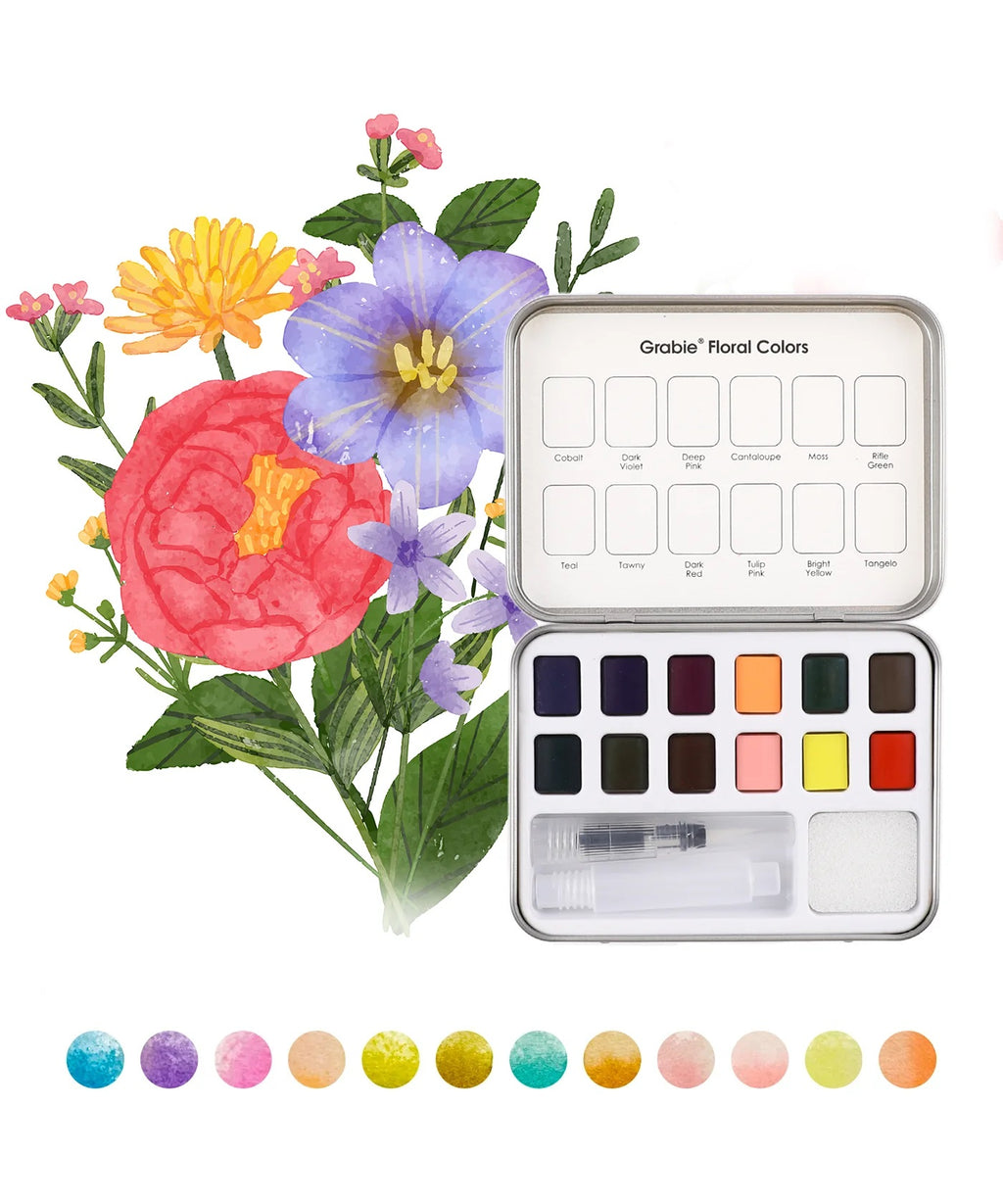 Watercolor Pocket Set of 12 with Brush / Click for Selection