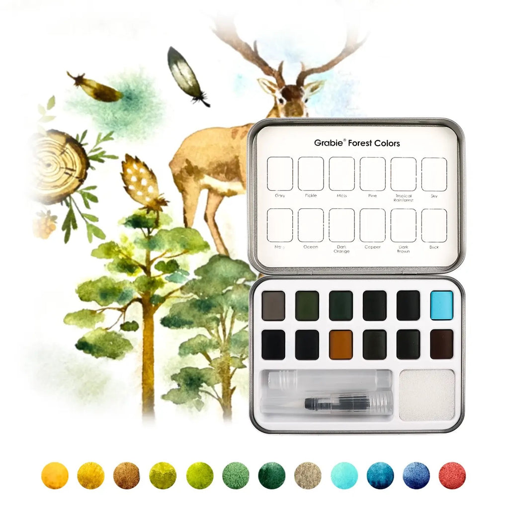 Watercolor Pocket Set of 12 with Brush Forest