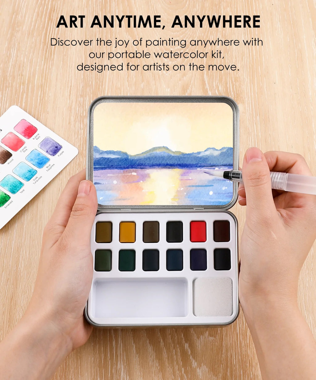 Watercolor Pocket Set of 12 with Brush
