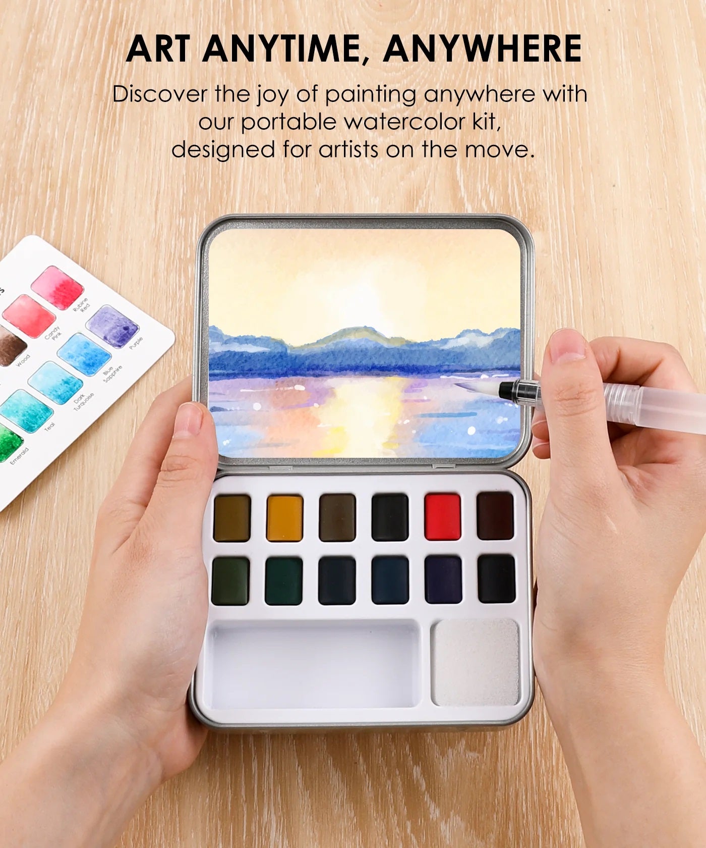 Watercolor Pocket Set of 12 with Brush