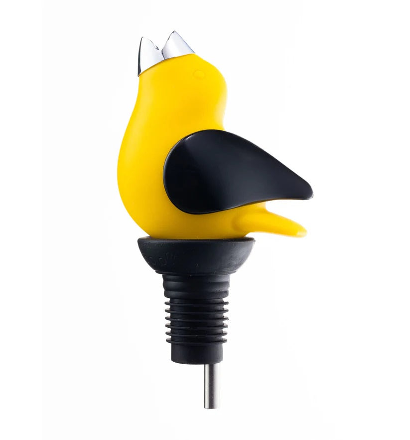 ChirpyTop Wine Pourer / Yellow & Black