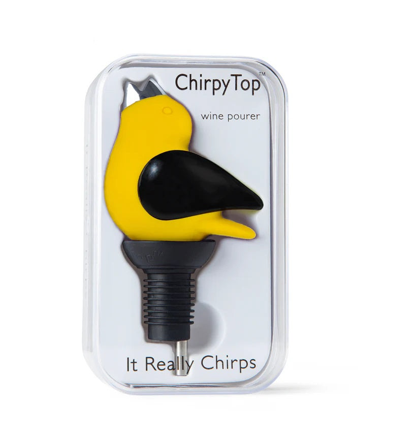 ChirpyTop Wine Pourer / Yellow & Black