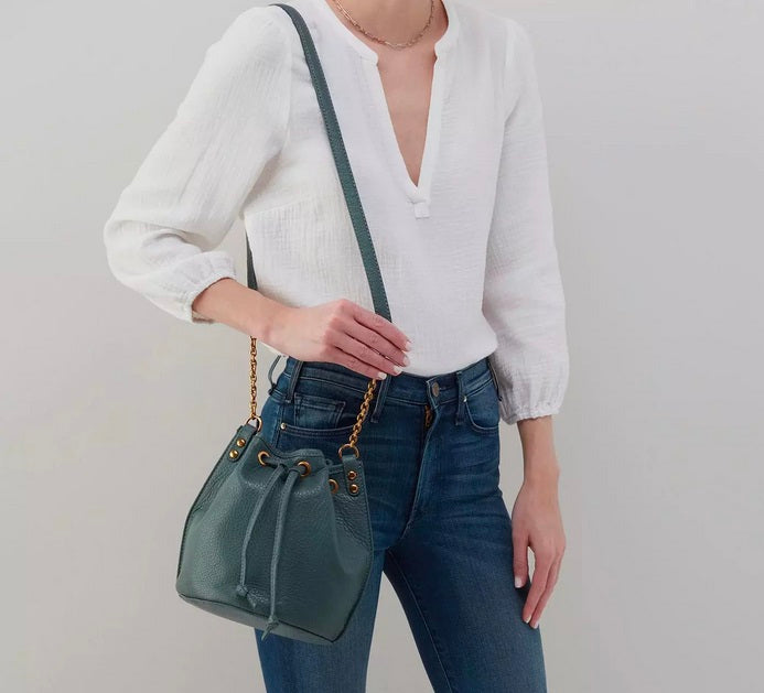 Pier Bucket Crossbody in Sage Leaf
