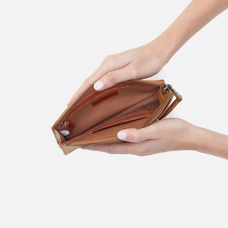 Zenith Wristlet in Mixed Leathers Natural