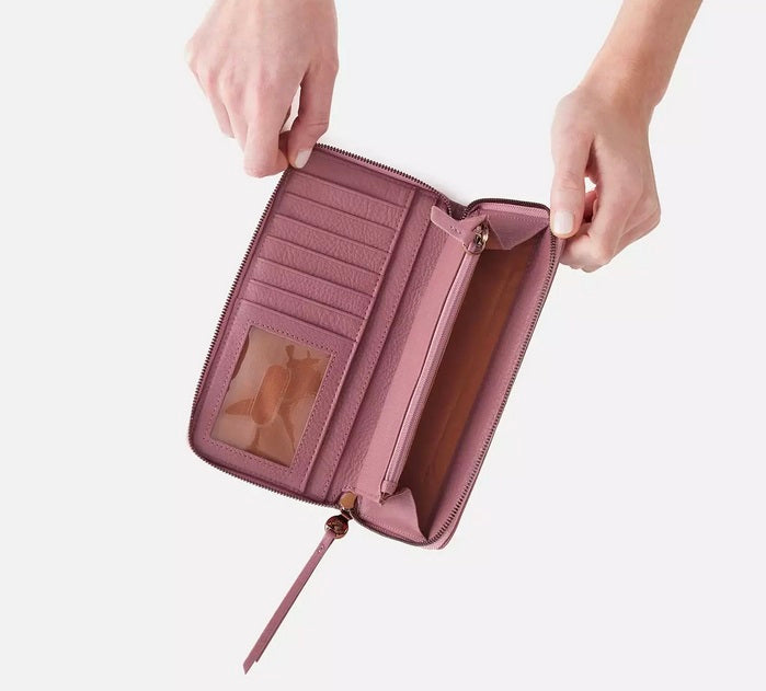 Nila Large Zip Around Continental Wallet in Mauve