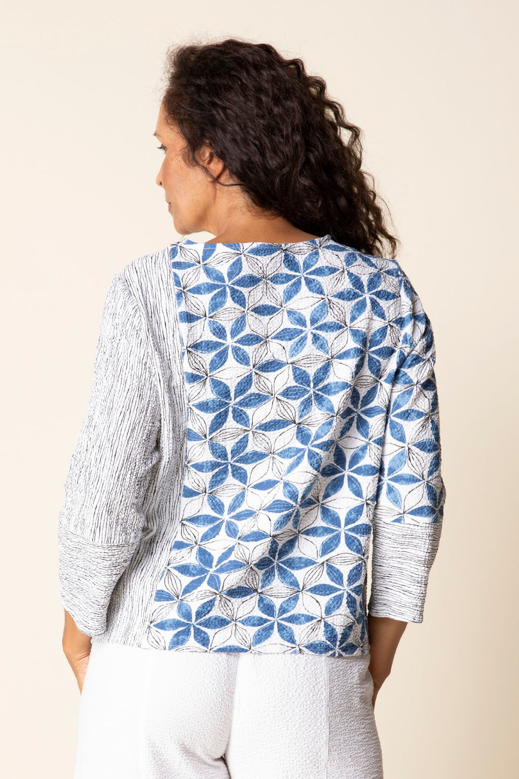 Habitat Amalfi Floral Pullover in Marine