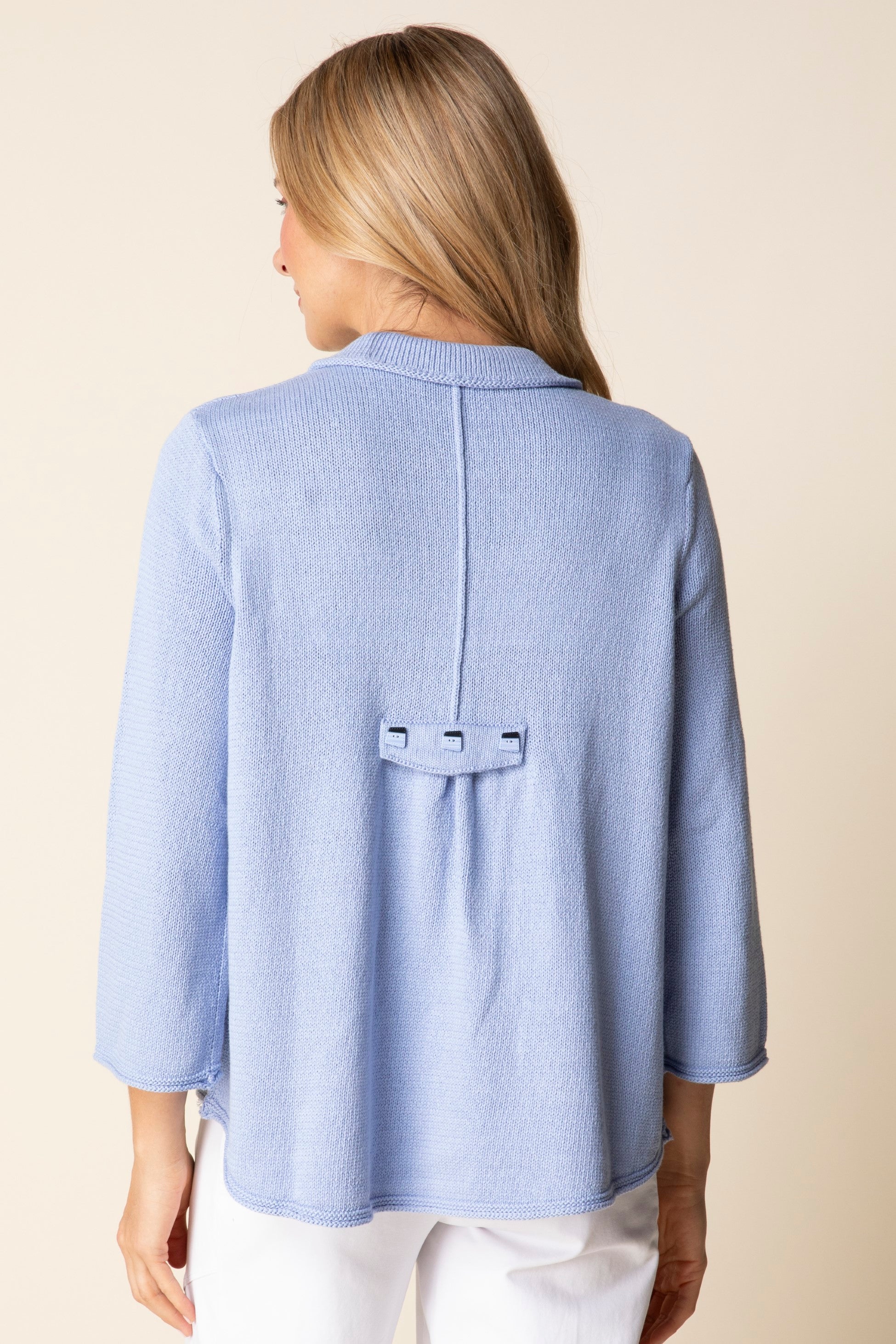 Habitat's Pleat Back Sweater Jacket in Cornflower