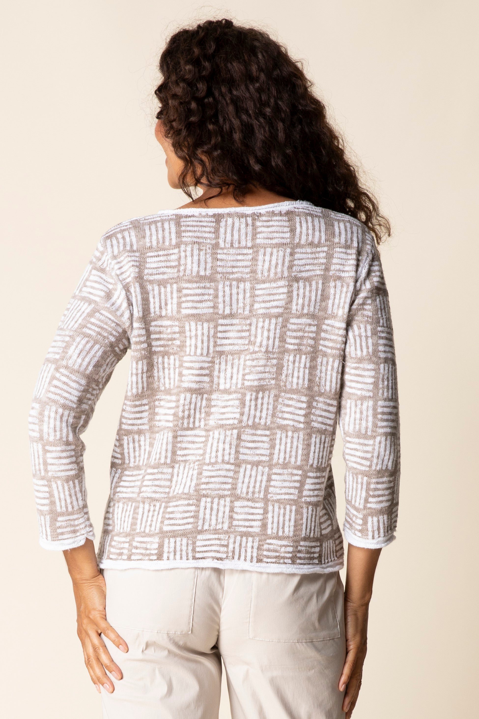 Habitat Block Print Summer Pullover in Willow