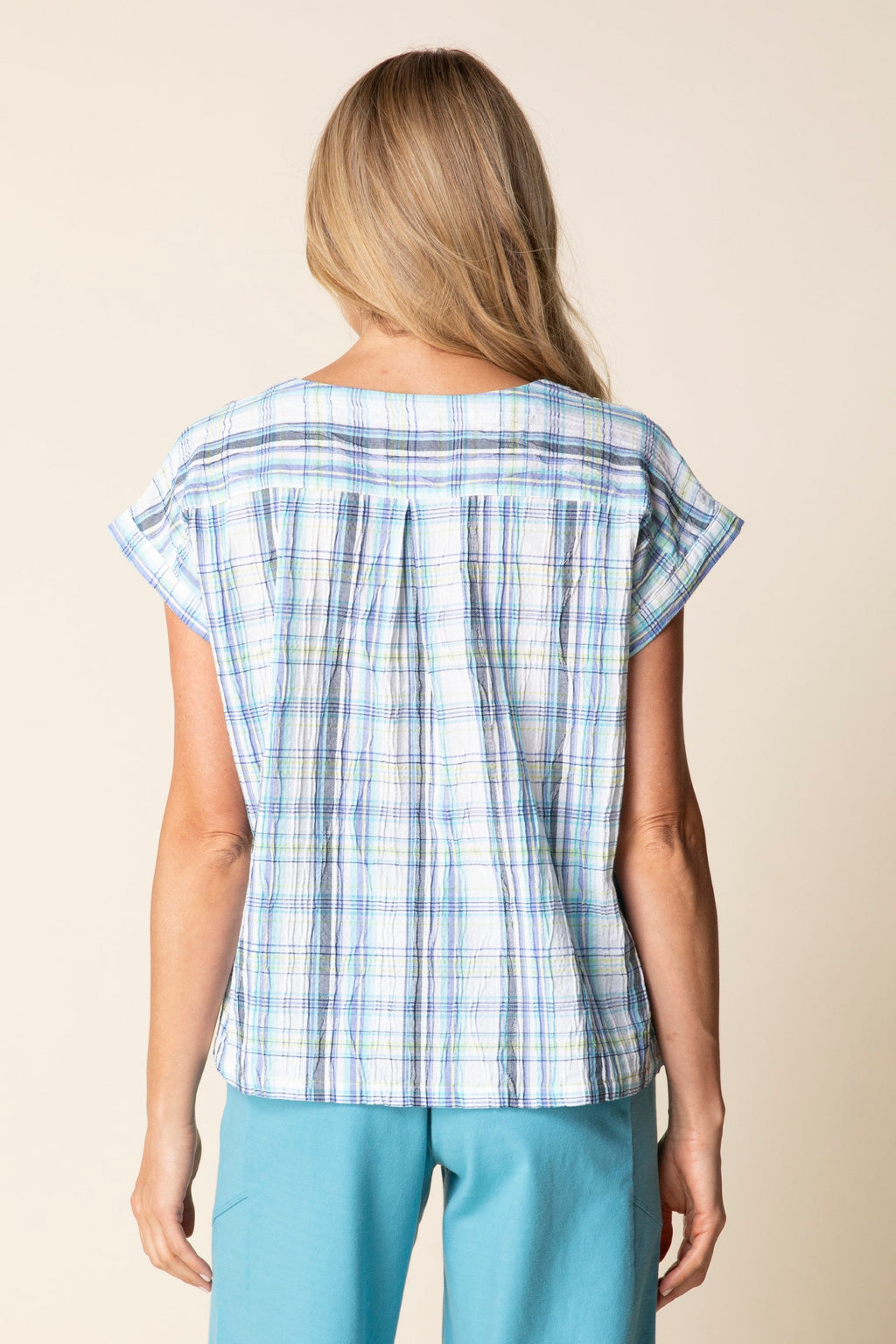 Habitat Blurred Plaid Harwich Pullover in Sky