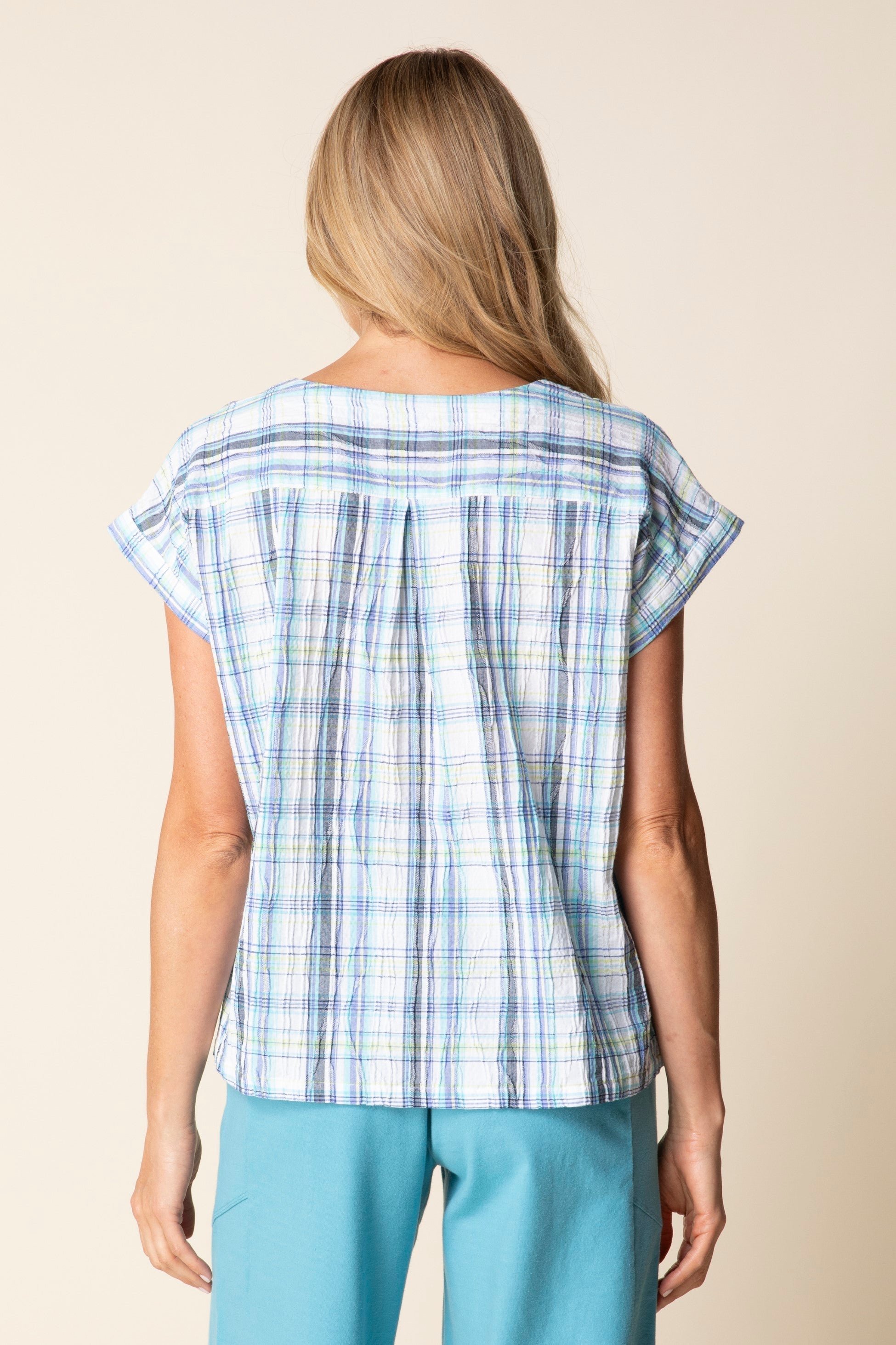 Habitat Blurred Plaid Harwich Pullover in Sky