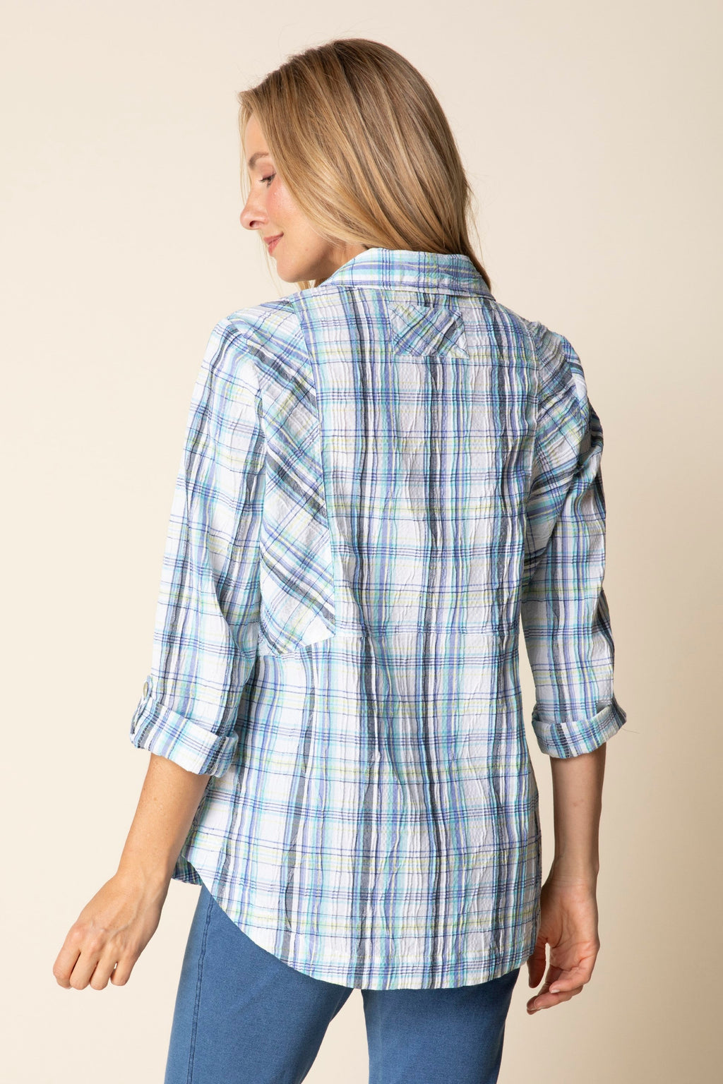 Habitat's Blurred Plaid Tunic in Sky
