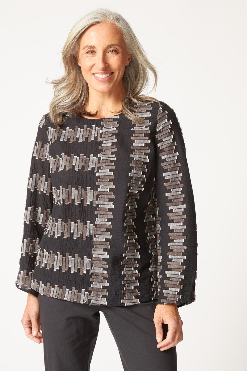 Habitat's Button Back Pullover in Black