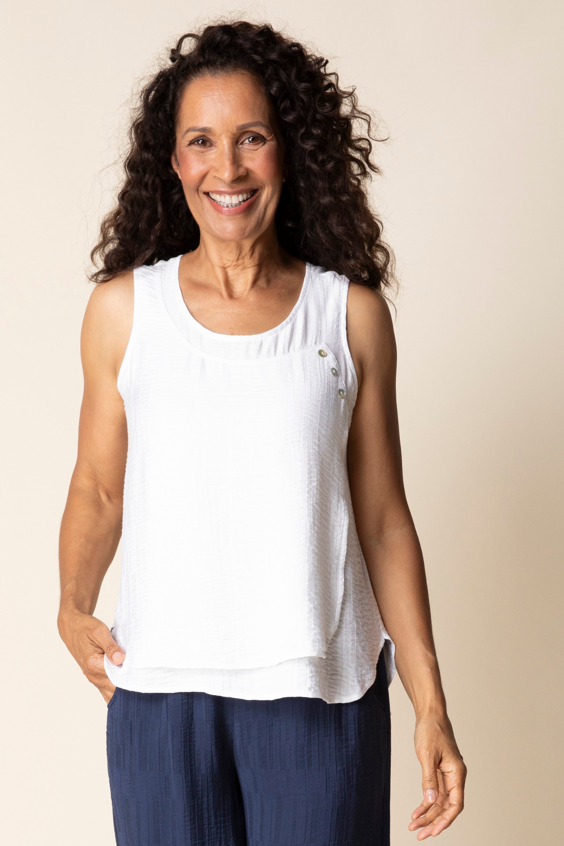 Habitat's Button Layer Tank in White