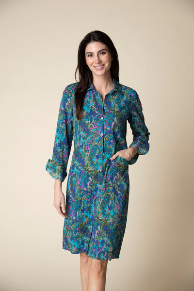 Habitat's Antique Floral Shirt Dress in Capri