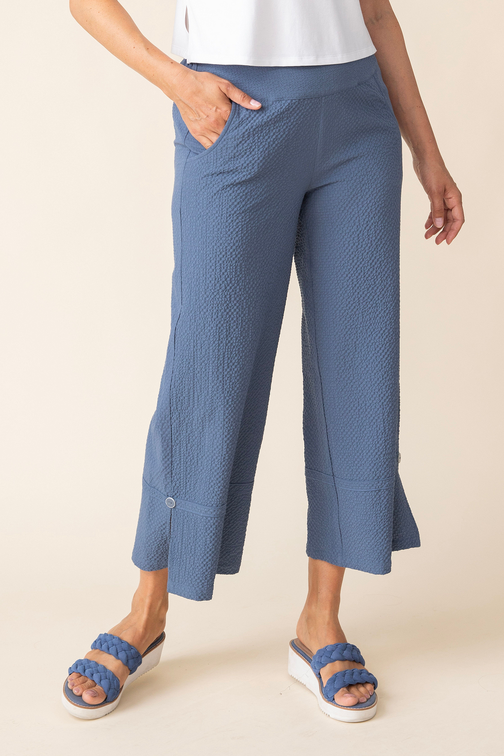 Habitat's Pucker Weave Crop Pant in Indigo