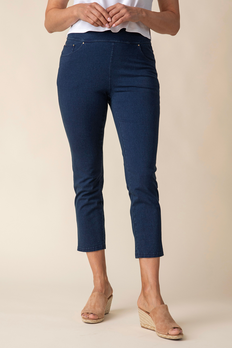 Habitat Stonewashed Capri Knit Jean in Denim