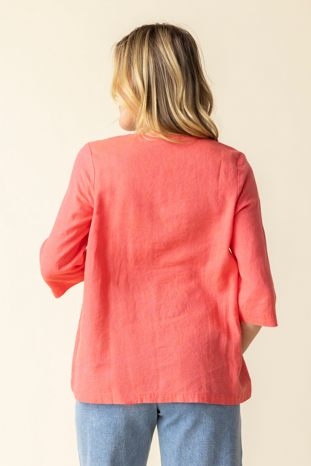 Habitat's Vista Linen Pullover in Papaya