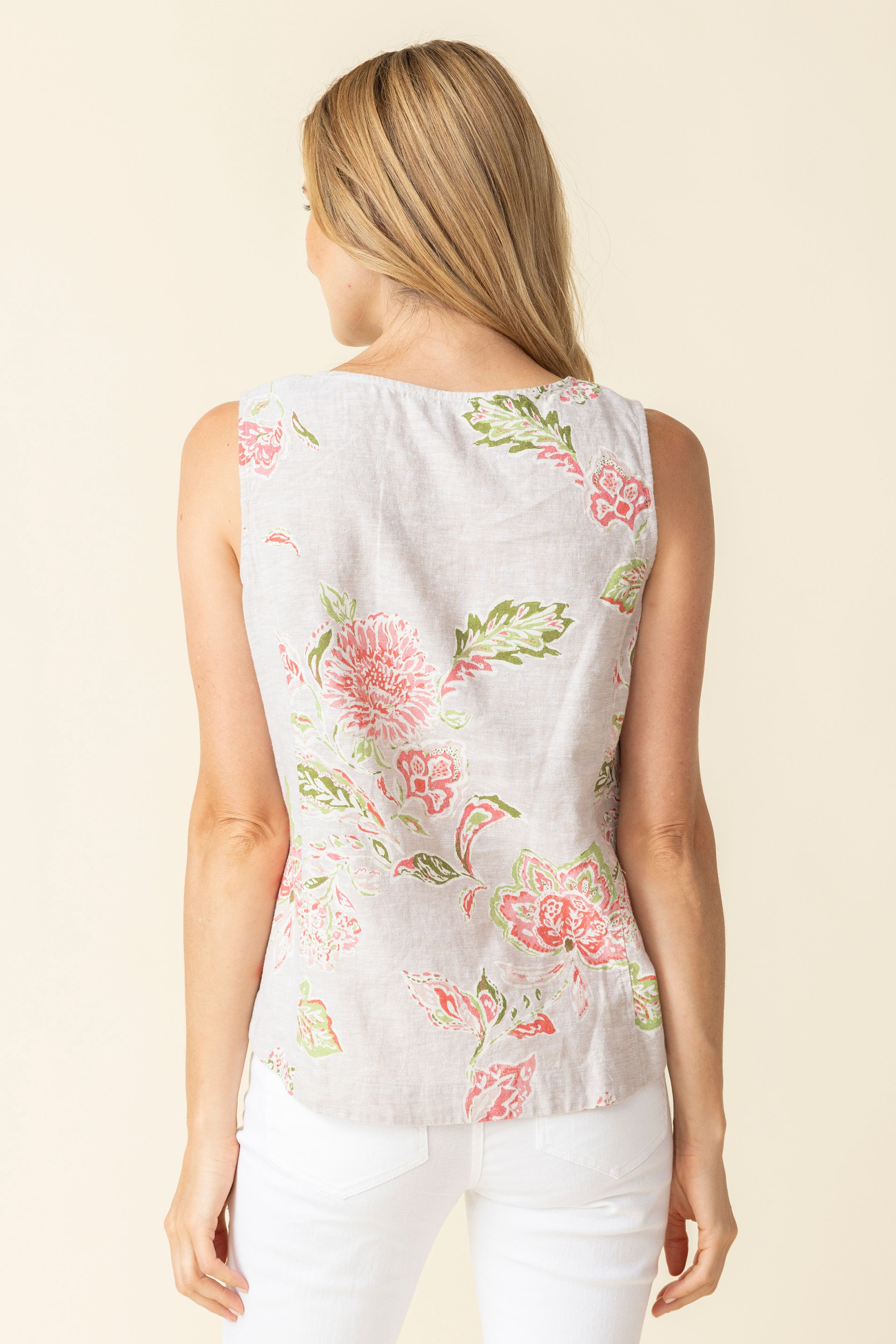 Habitat Late Bloomer Veranda Button Tank in Oatmeal