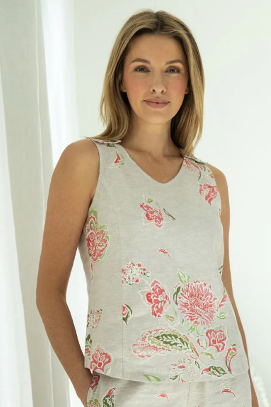 Habitat Late Bloomer Veranda Button Tank in Oatmeal