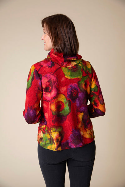 Habitat Clothing's Abstract Floral Easy Cowl Top in Apple