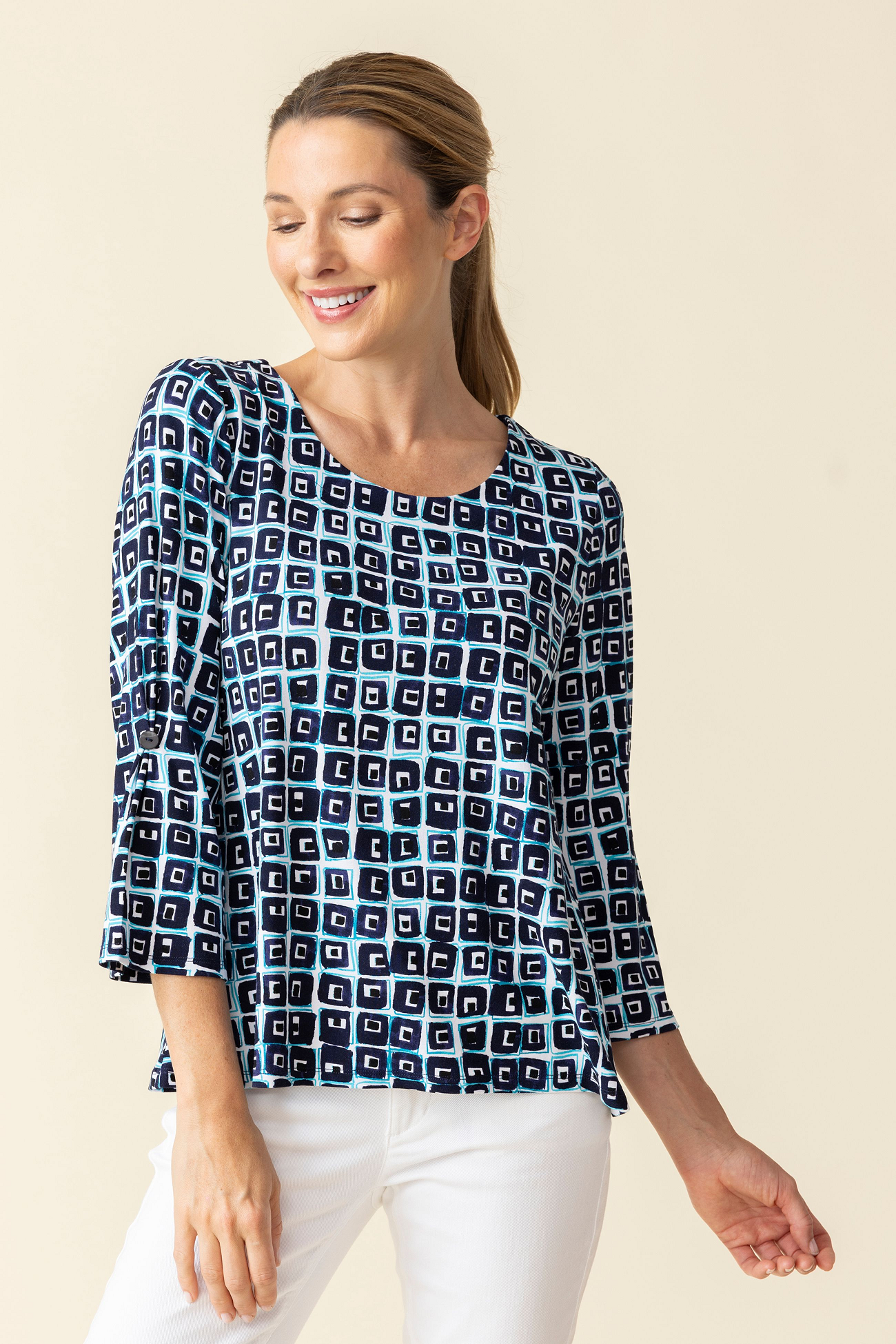 Habitat Core Travel Cubism Print Everybody Shirt in Navy