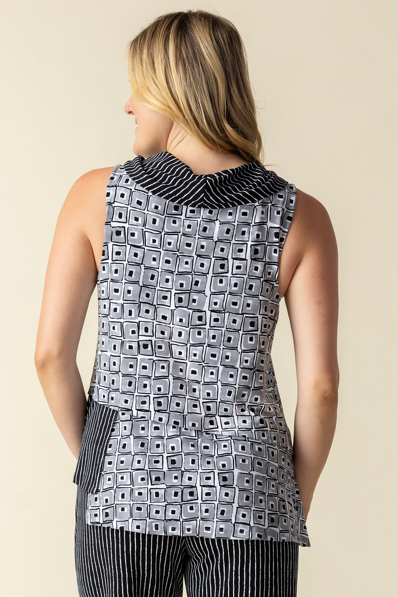 Habitat's Mixed Cowl Top in Black