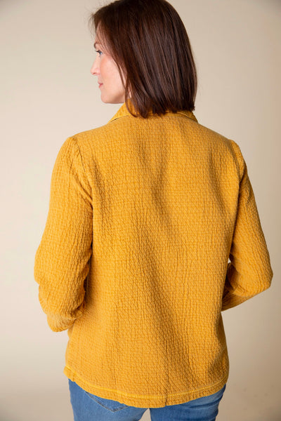 The Sun Washed Jacquard Seamed Pocket Jacket from Habitat in Honey