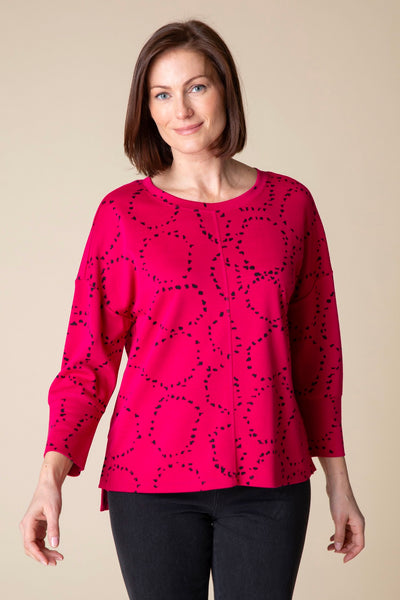 Habitat Circle Knit Boxy Crew in Merlot