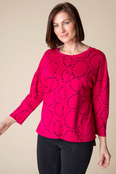 Habitat Circle Knit Boxy Crew in Merlot