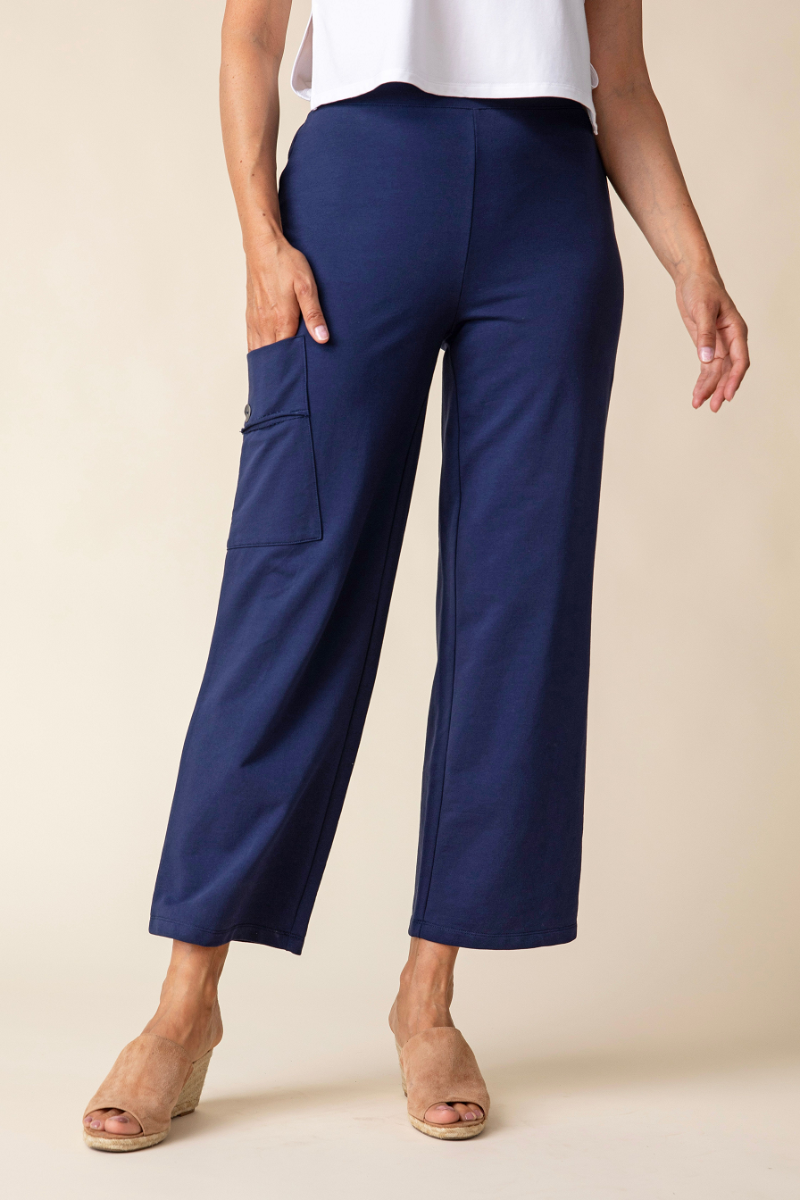 Habitat's French Terry Monterey Ankle Pant in Navy
