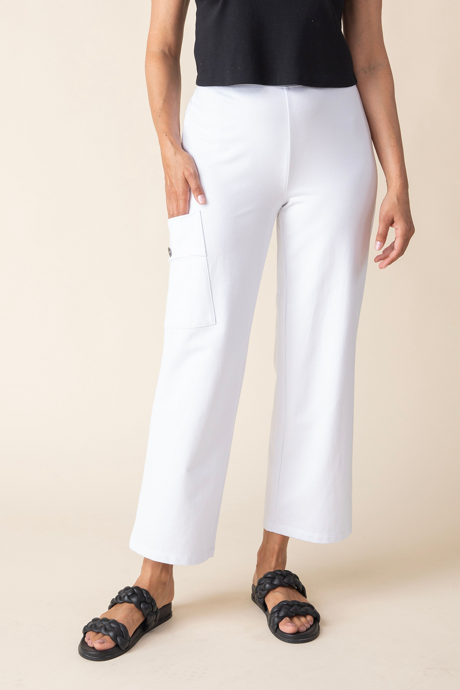 Habitat's French Terry Monterey Ankle Pant in White