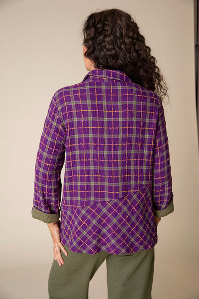 Double Faced Windowpane Tunic in Plum