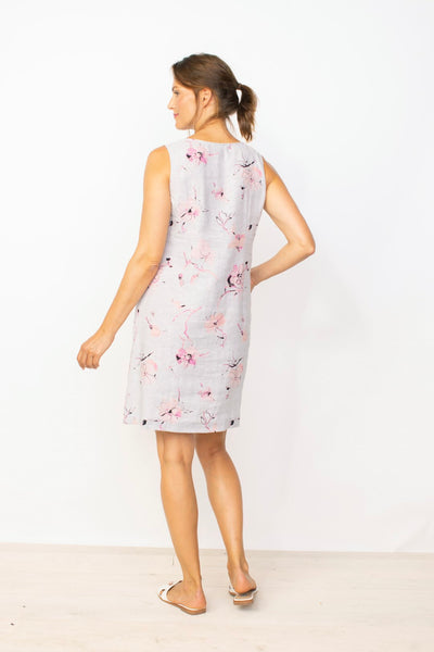 Habitat Easy Linen Parisian Floral Pocket Dress in Melon