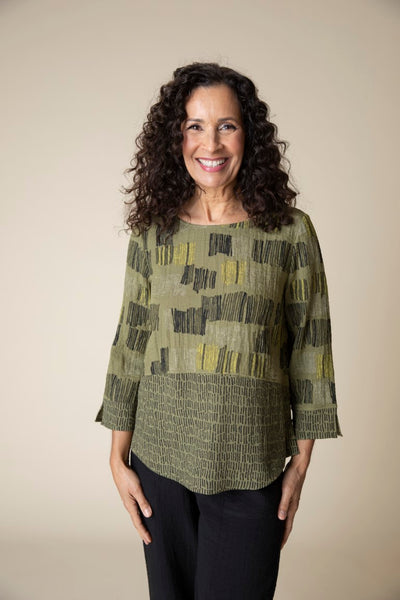 Habitat's Fine Lines Side Button Tunic in Olive