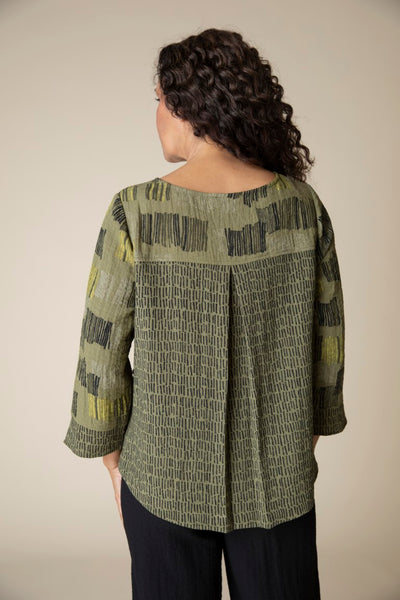 Habitat's Fine Lines Side Button Tunic in Olive