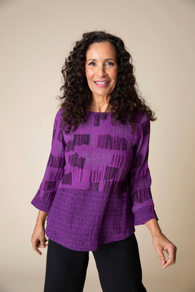 Habitat's Fine Lines Side Button Tunic in Plum