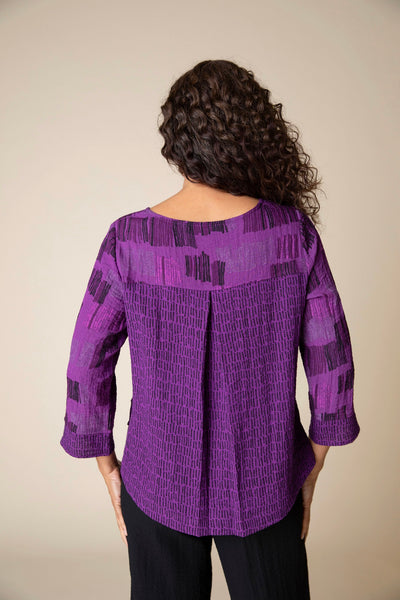 Habitat's Fine Lines Side Button Tunic in Plum