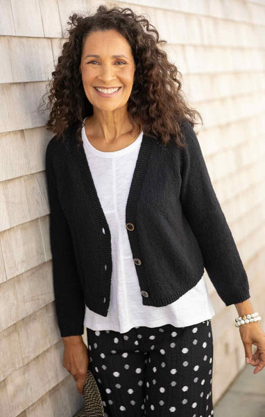 Habitat's Shaker Stitch Cardigan in Black