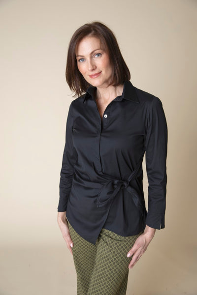 Habitat's Side Tie Shirt in Black