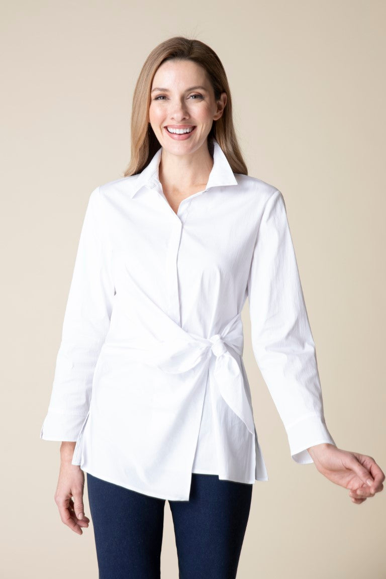 Habitat's Side Tie Shirt in White