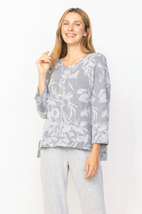 Habitat's Super Soft Floral Boxy Pullover in Grey