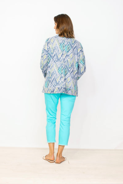 Habitat's Super Soft Layered Diamonds Pullover in Cornflower