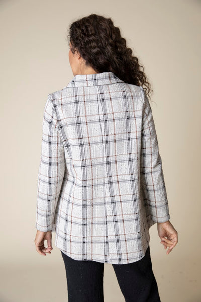 Habitat's Windowpane Plaid Swing Jacket in Putty