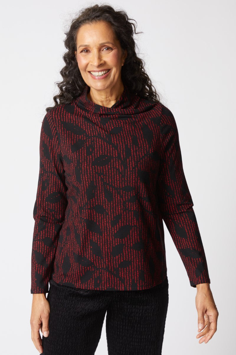Habitat Core Travel Drape Neck Top in Ruby