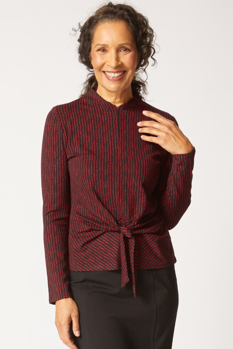 Habitat Core Travel Tie Front Top in Ruby
