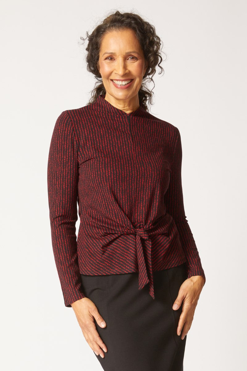 Habitat Core Travel Tie Front Top in Ruby