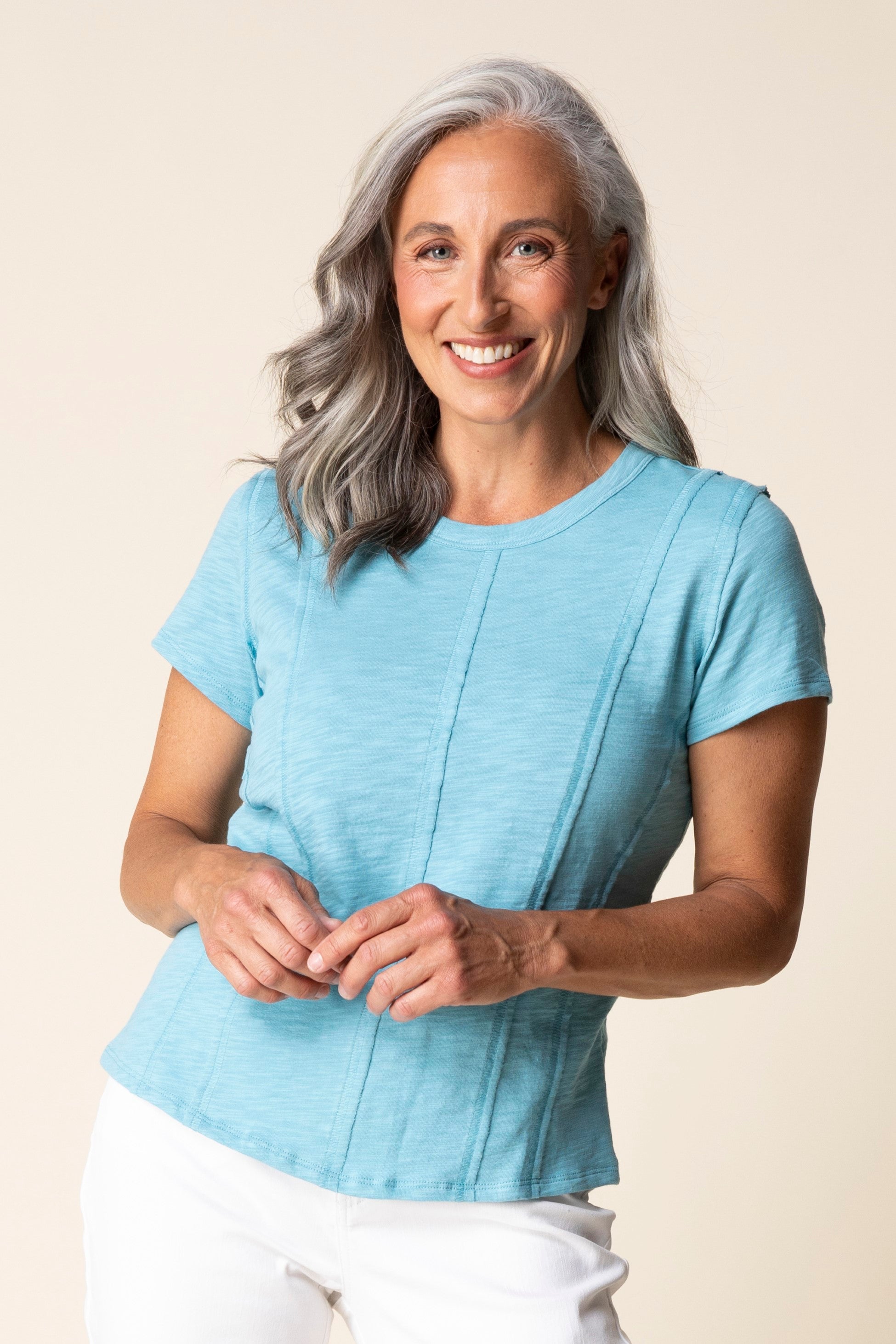 Habitat's Cotton Pebble Jet Set Tee in Dewdrop