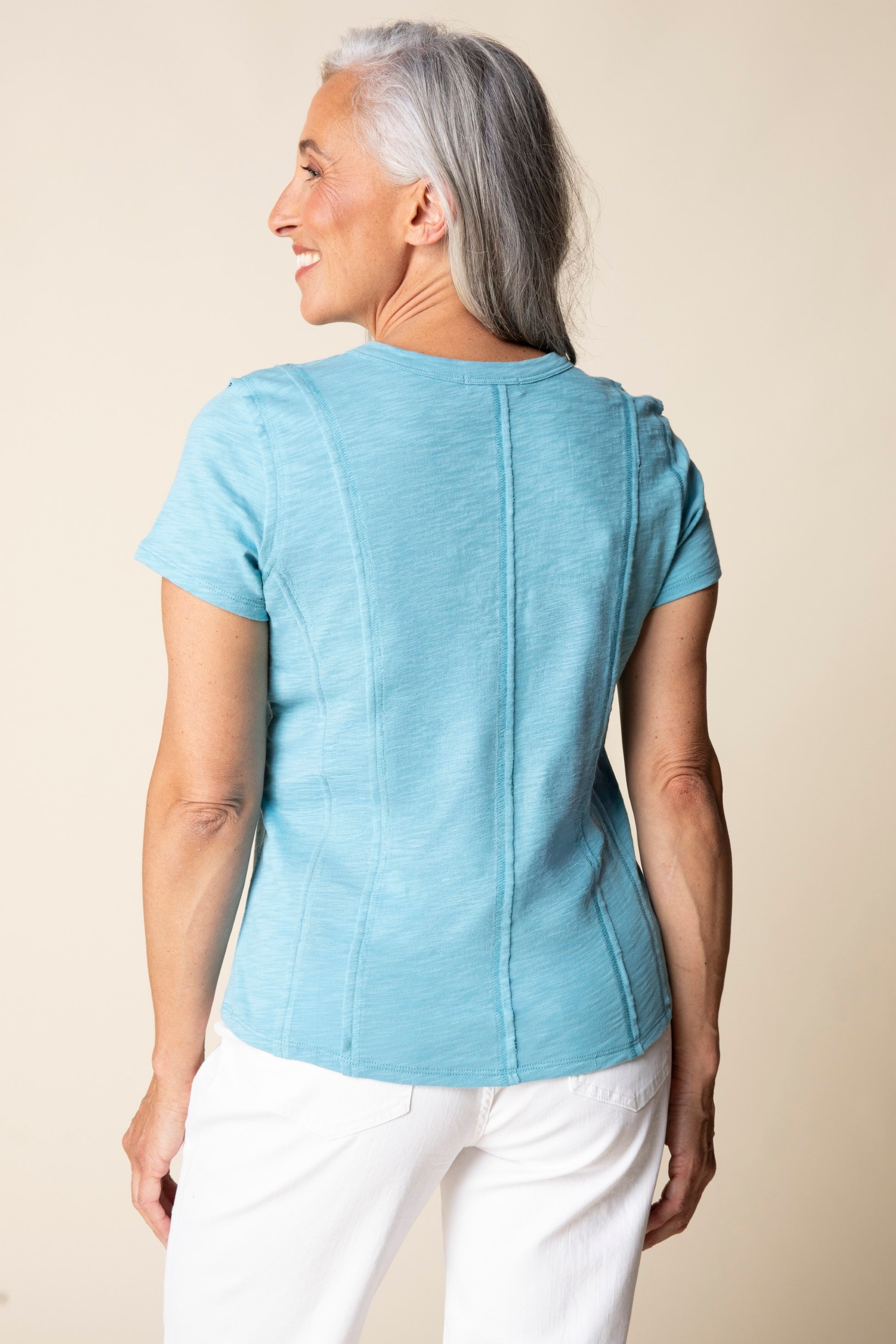 Habitat's Cotton Pebble Jet Set Tee in Dewdrop