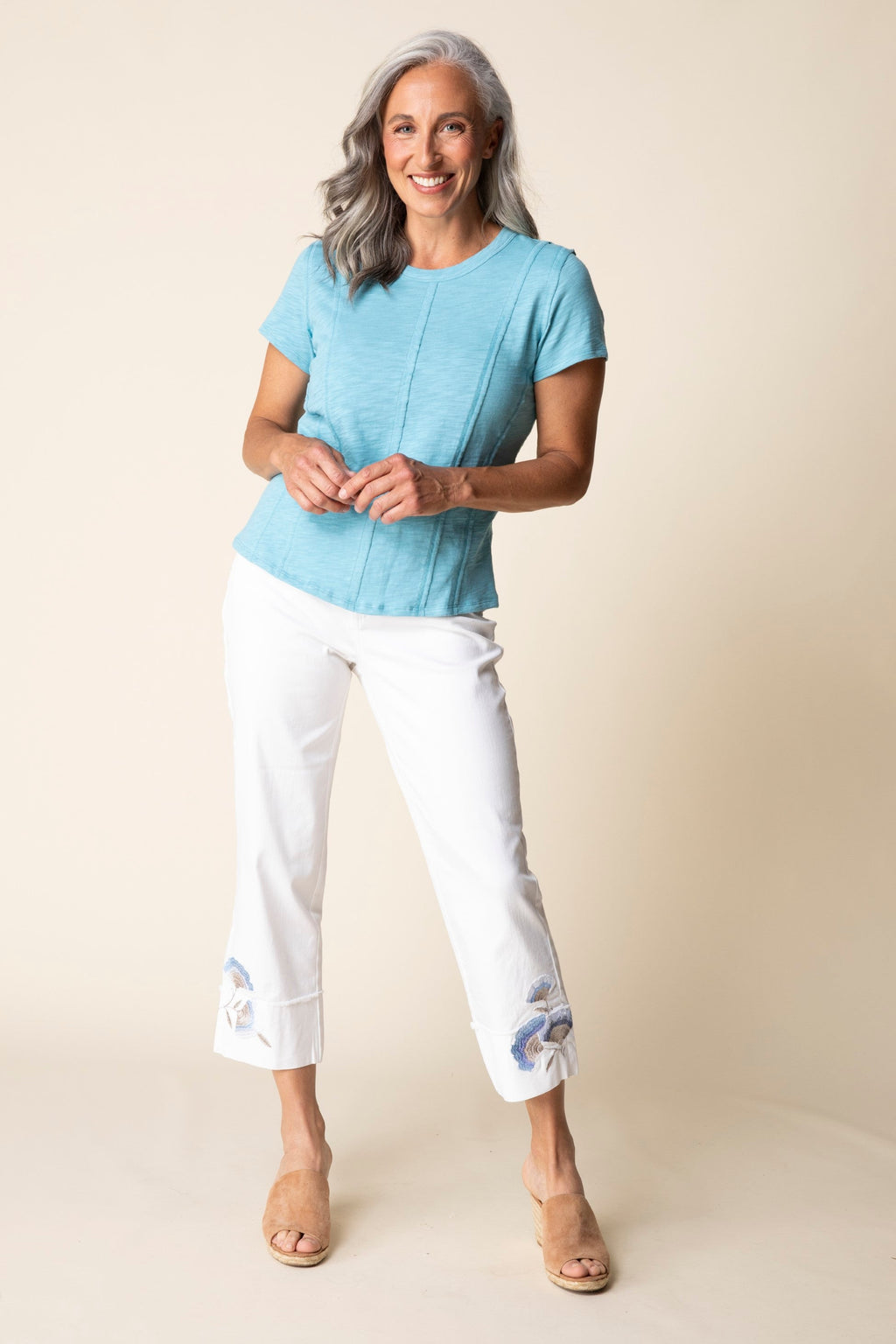 Habitat's Cotton Pebble Jet Set Tee in Dewdrop